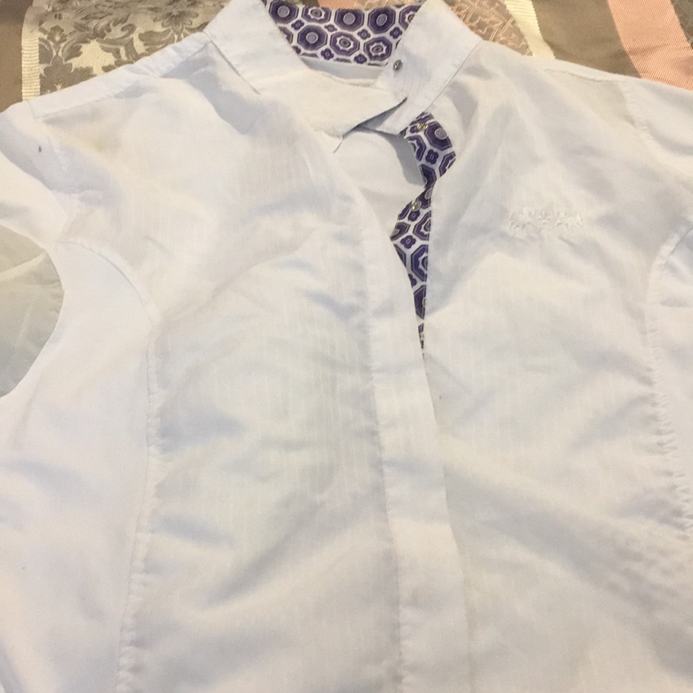 White Equine Couture large show shirt vented. LG